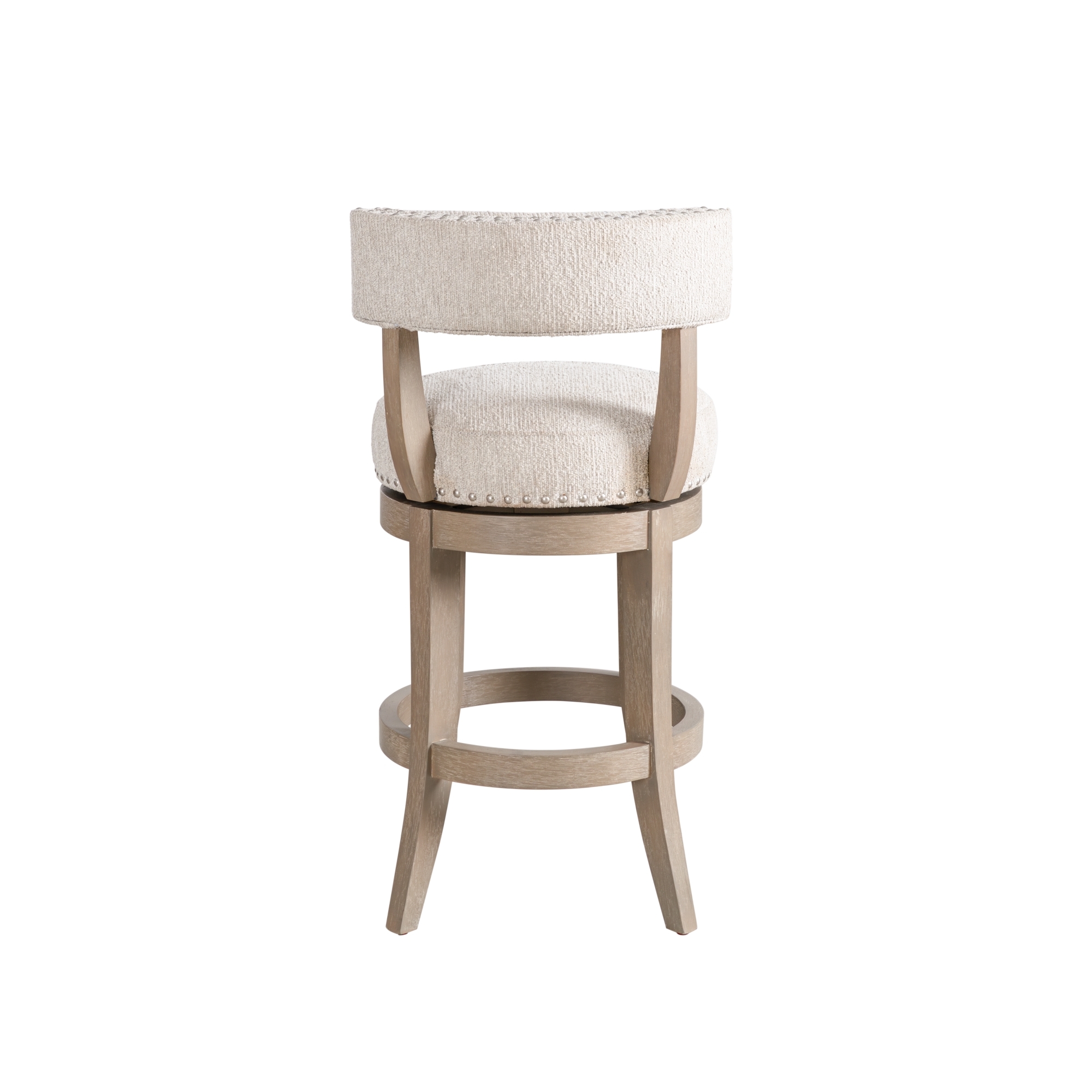 Armen Living Mystic Upholstered Open-Back Swivel Counter Stool