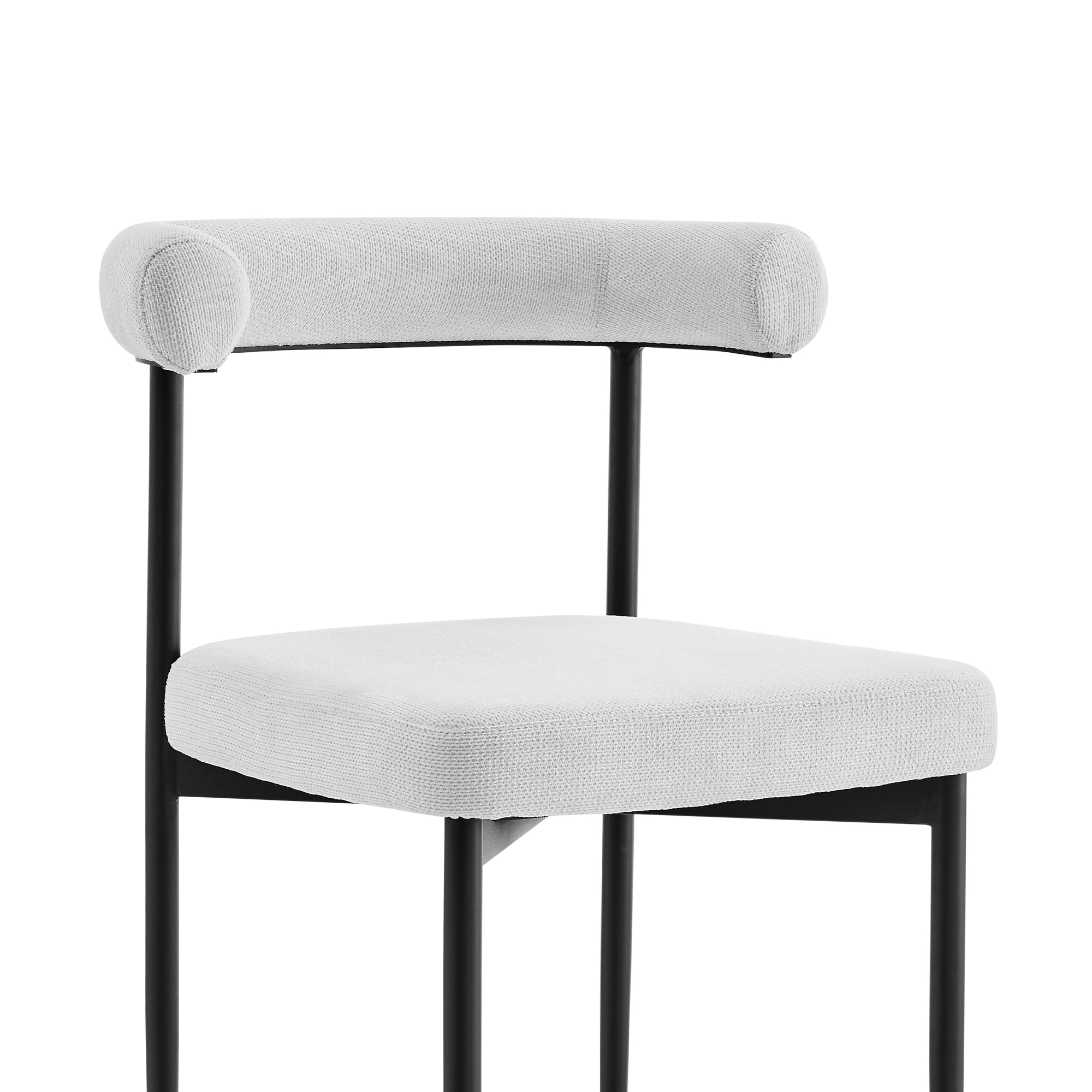 Metal Open-Back Upholstered Dining Chair