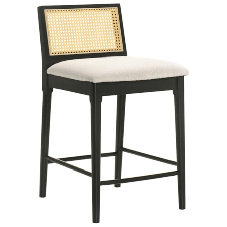 Woven-Back Counter Stool