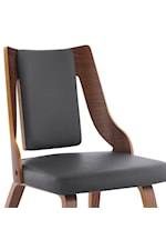 Armen Living Aniston Set of 2 Wood Dining Chairs with Faux Leather Upholstery