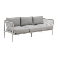 Contemporary Outdoor Sofa with Woven Arms