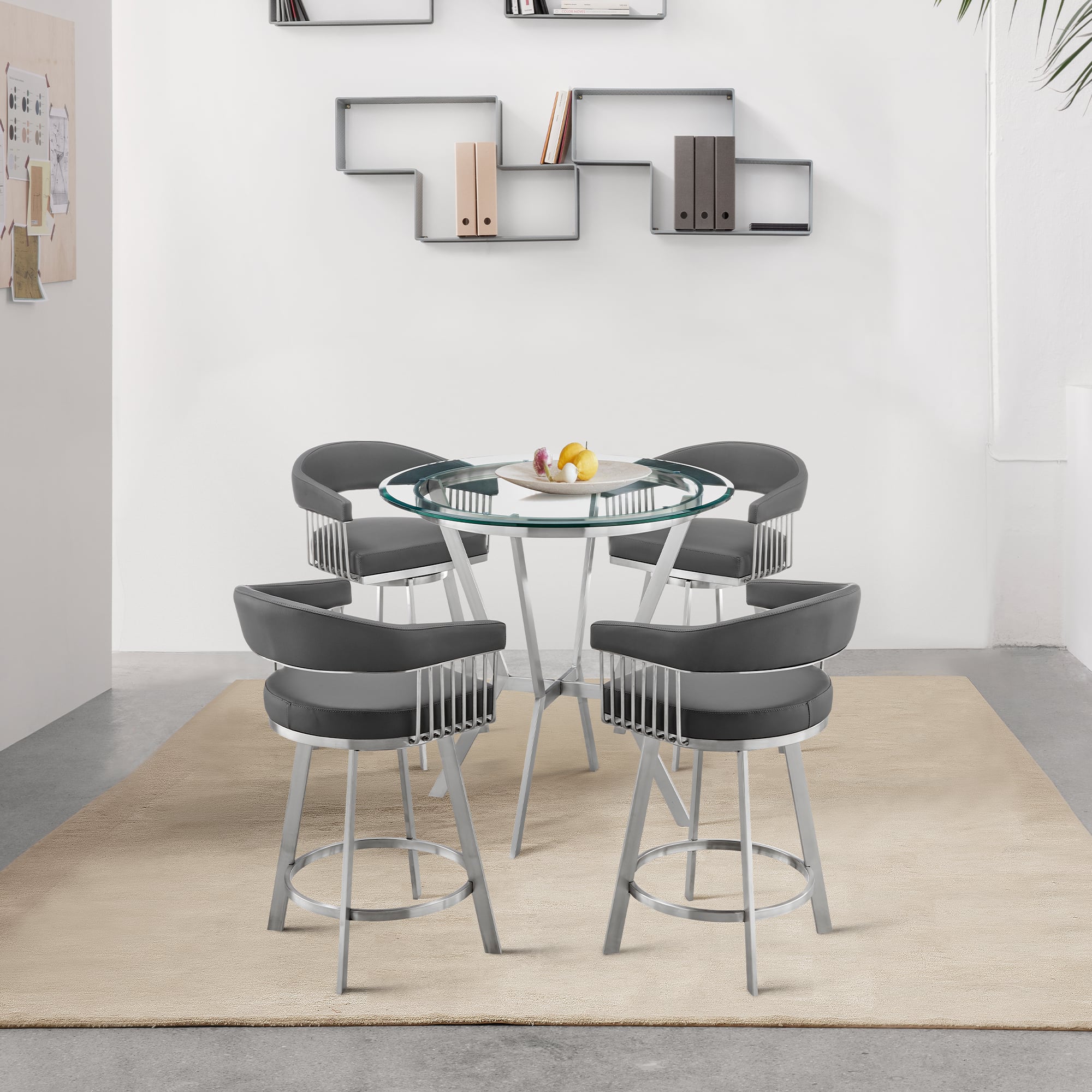 Armen Living Naomi & Chelsea 5 PC Dining Set