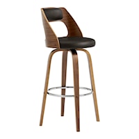 Contemporary Upholstered Swivel Counter Height Stool