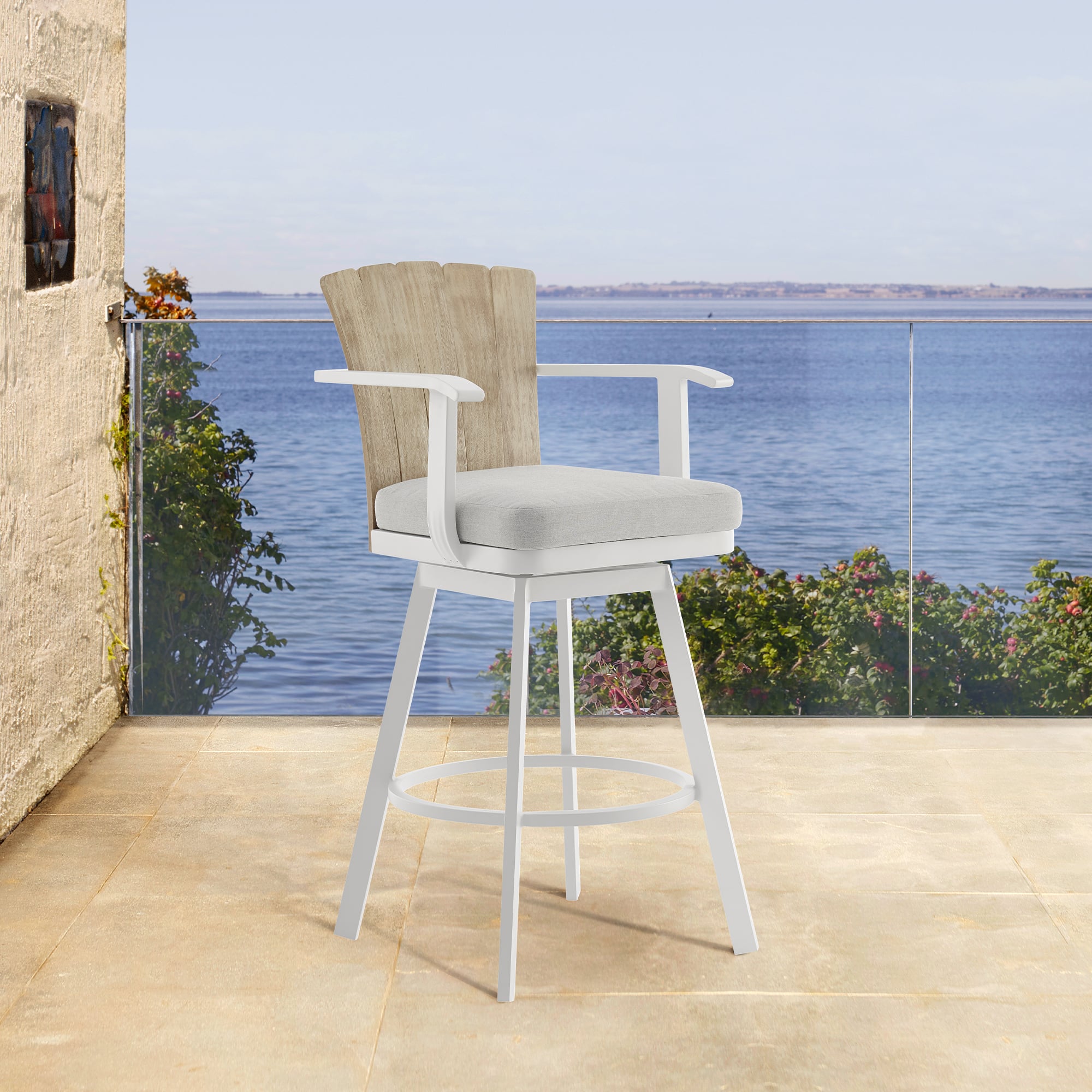 Armen Living Hazel Outdoor Barstool