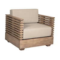 Contemporary Brown Outdoor Chair with Wood Frame