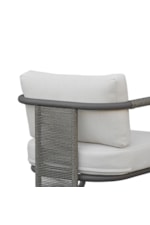 Armen Living Dorado Modern Coastal Outdoor Club Chair with Rope Accent