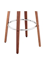 Armen Living Julius Mid Century Modern Faux Leather and Walnut Wood Counter Stool