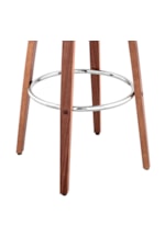 Armen Living Julius Contemporary Faux Leather and Walnut Wood Bar Stool