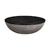 Armen Living Melody  Round Coffee Table in Black Brushed Oak