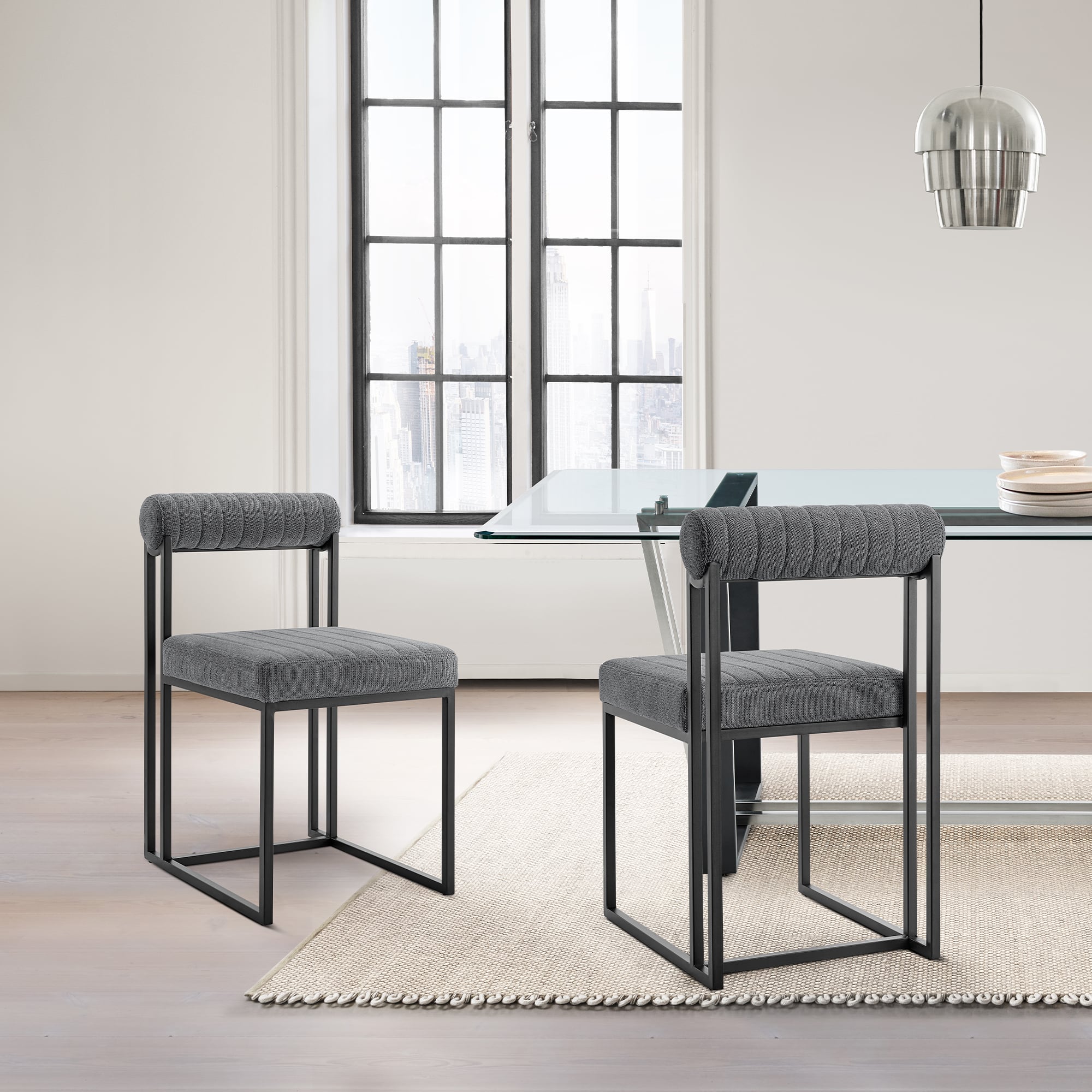 Armen Living Anastasia Open-Back Dining Side Chair