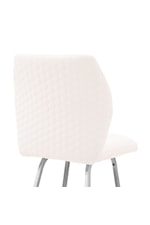 Armen Living Tandy Tandy White Faux Leather and Brushed Stainless Steel 26" Counter Stool