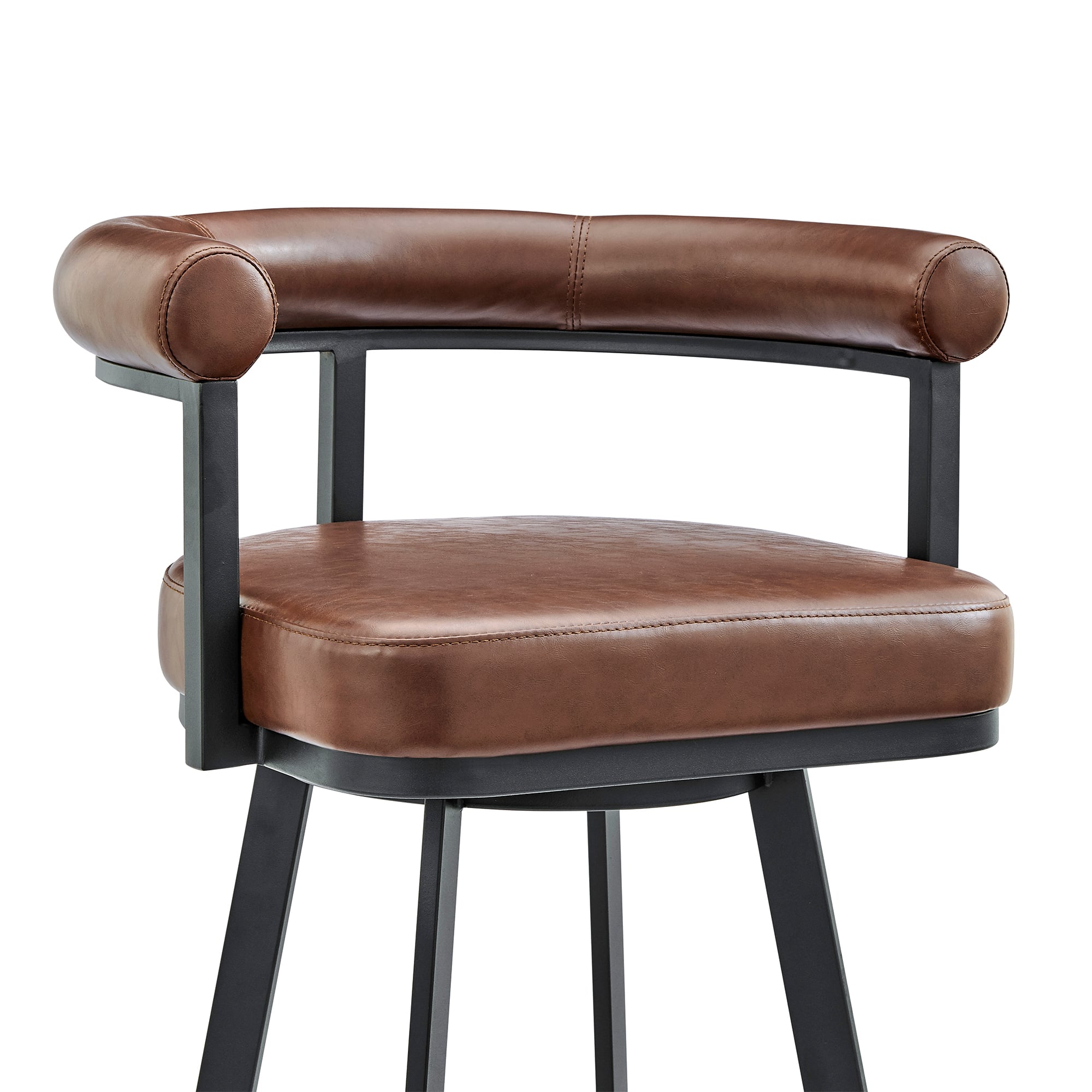 Armen Living Magnolia Open Barrel-Back Swivel Barstool