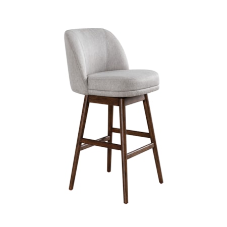 Upholstered Solid Wood Swivel Barstool