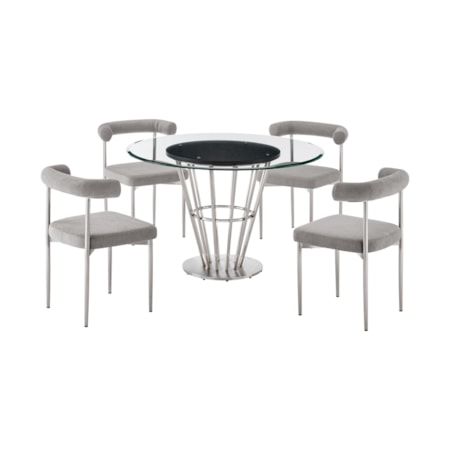 5-Piece Round Dining Table Set