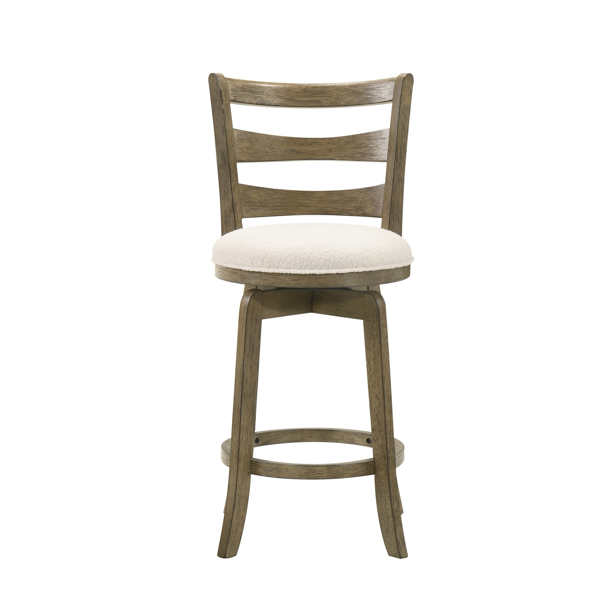 Armen Living Melindra Ladder-Back Upholstered Swivel Counter Stool