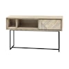 Armen Living Peridot Drawer Console Table in Natural Acacia Wood