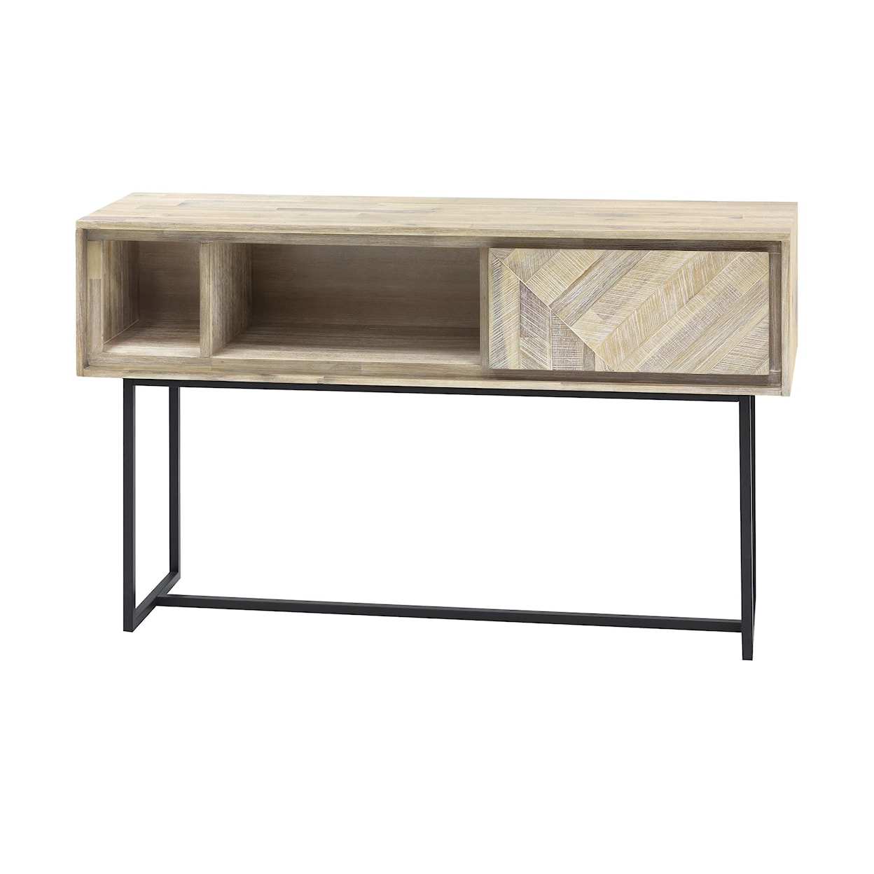 Armen Living Peridot Drawer Console Table in Natural Acacia Wood