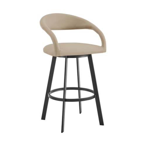 Contemporary Counter-Height Swivel Stool with Faux Leather Upholstery