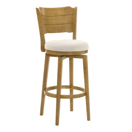 Wooden Swivel Barstool w/Uph. Seat
