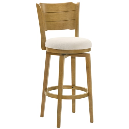 Wooden Swivel Barstool w/Uph. Seat