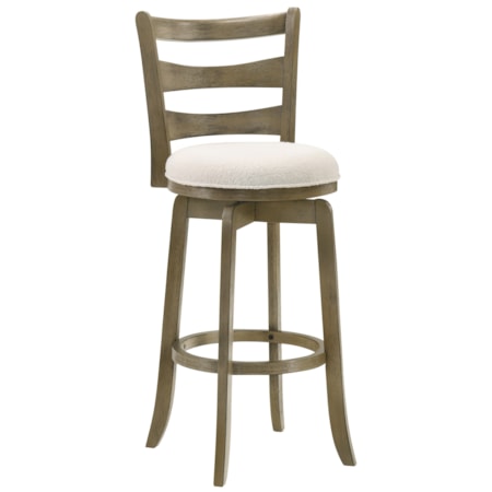 Ladder-Back Upholstered Swivel Barstool