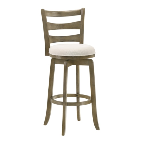 Modern Farmhouse Ladder-Back Upholstered Swivel Barstool