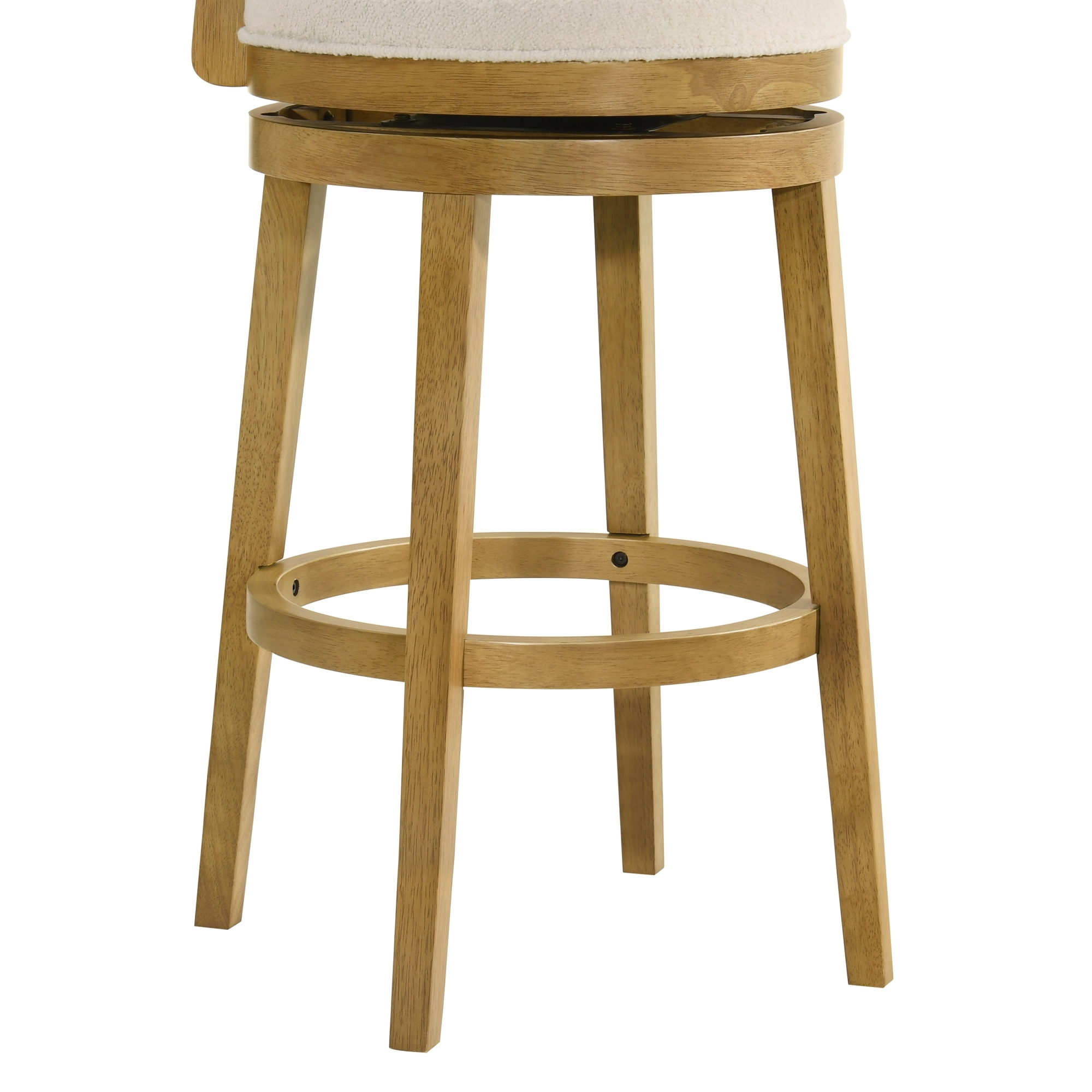 Armen Living Noely Upholstered Round Swivel Barstool