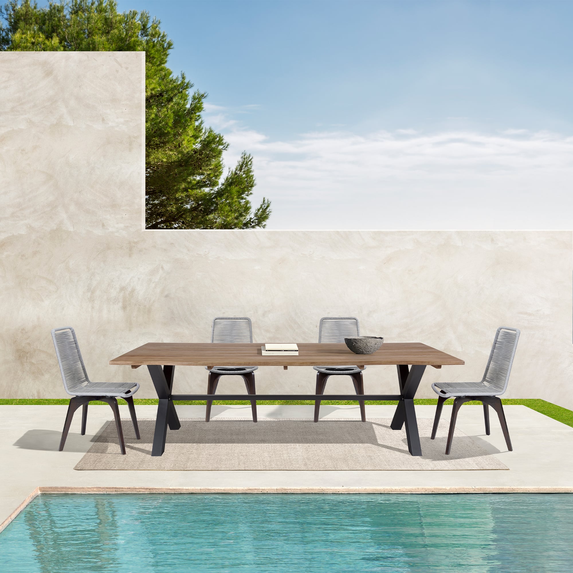Armen Living Glendora / Island Outdoor Dining Set