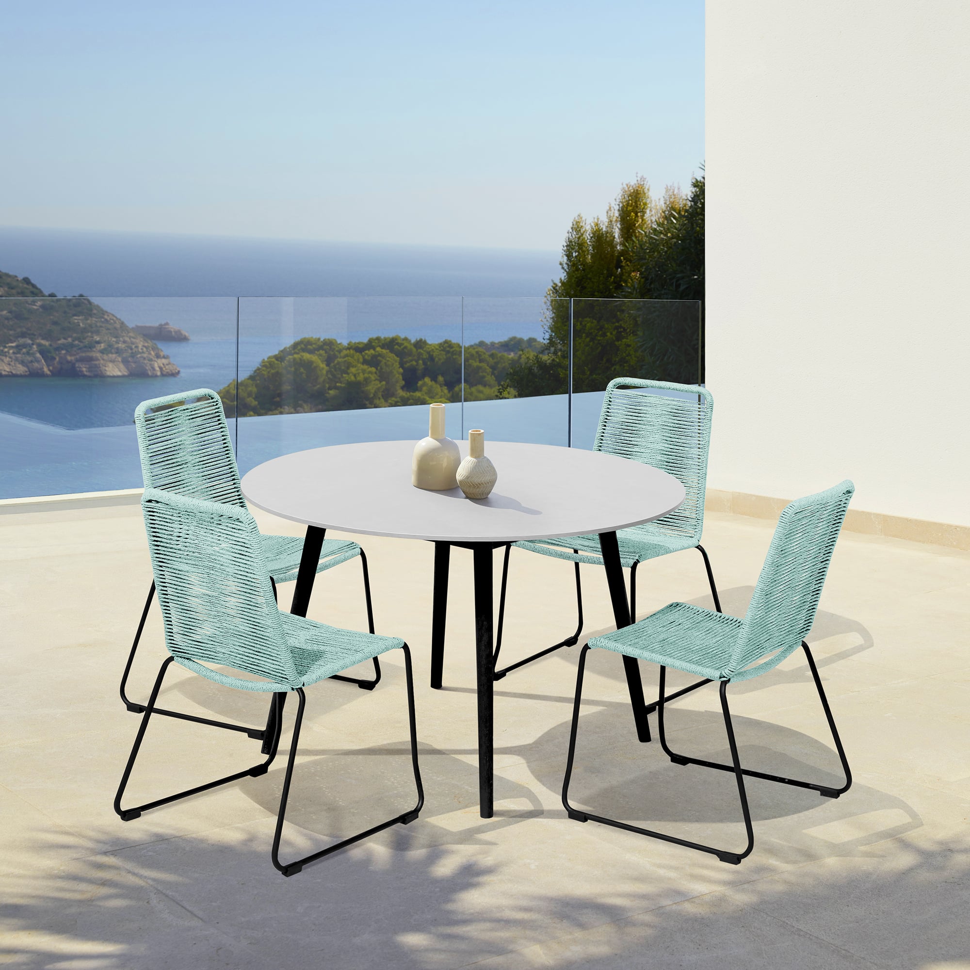 Armen Living Kylie / Shasta 5-Piece Outdoor Dining Set