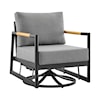 Armen Living Royal Outdoor Swivel Chair