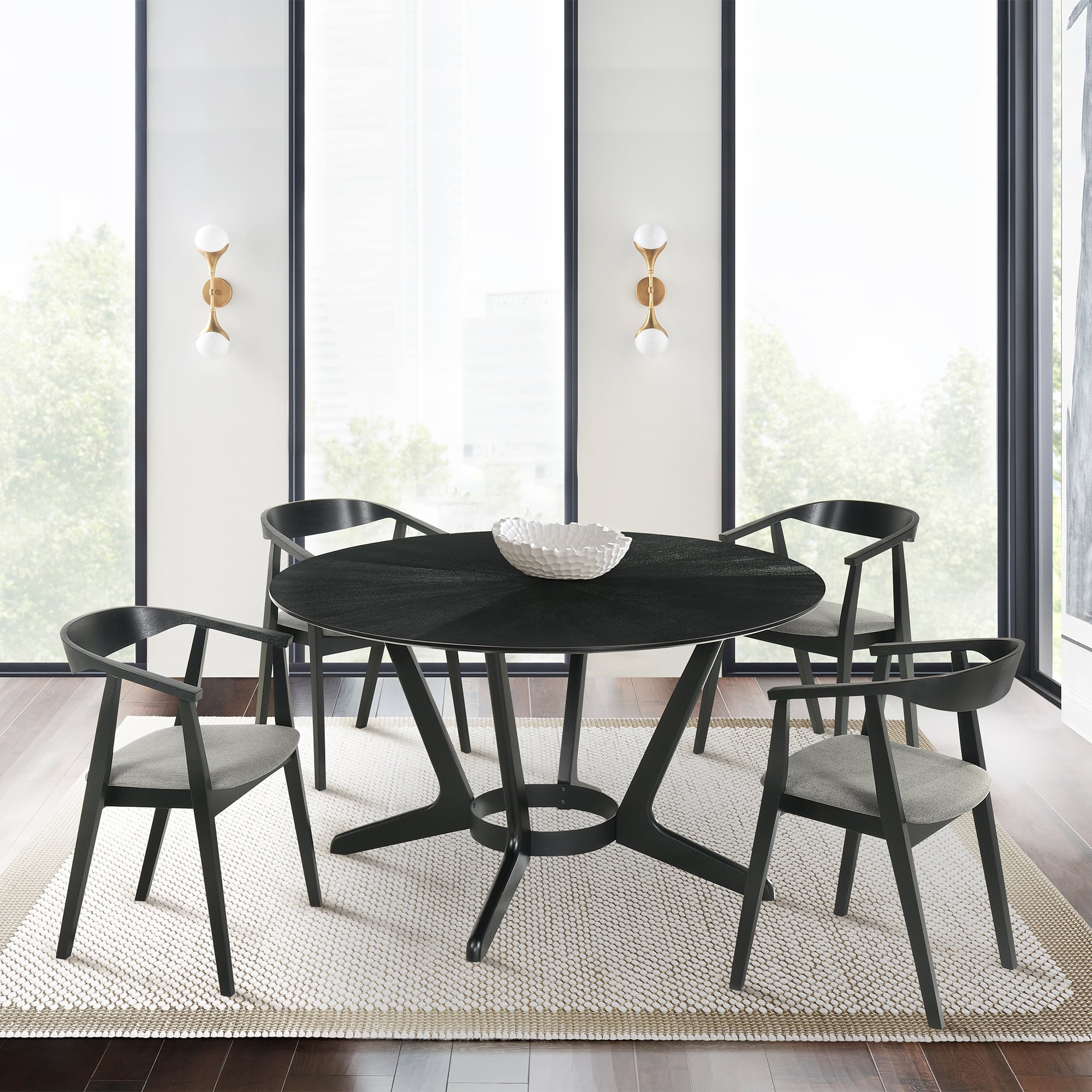 Armen Living Santana 5-pc. Round Wood Dining Set