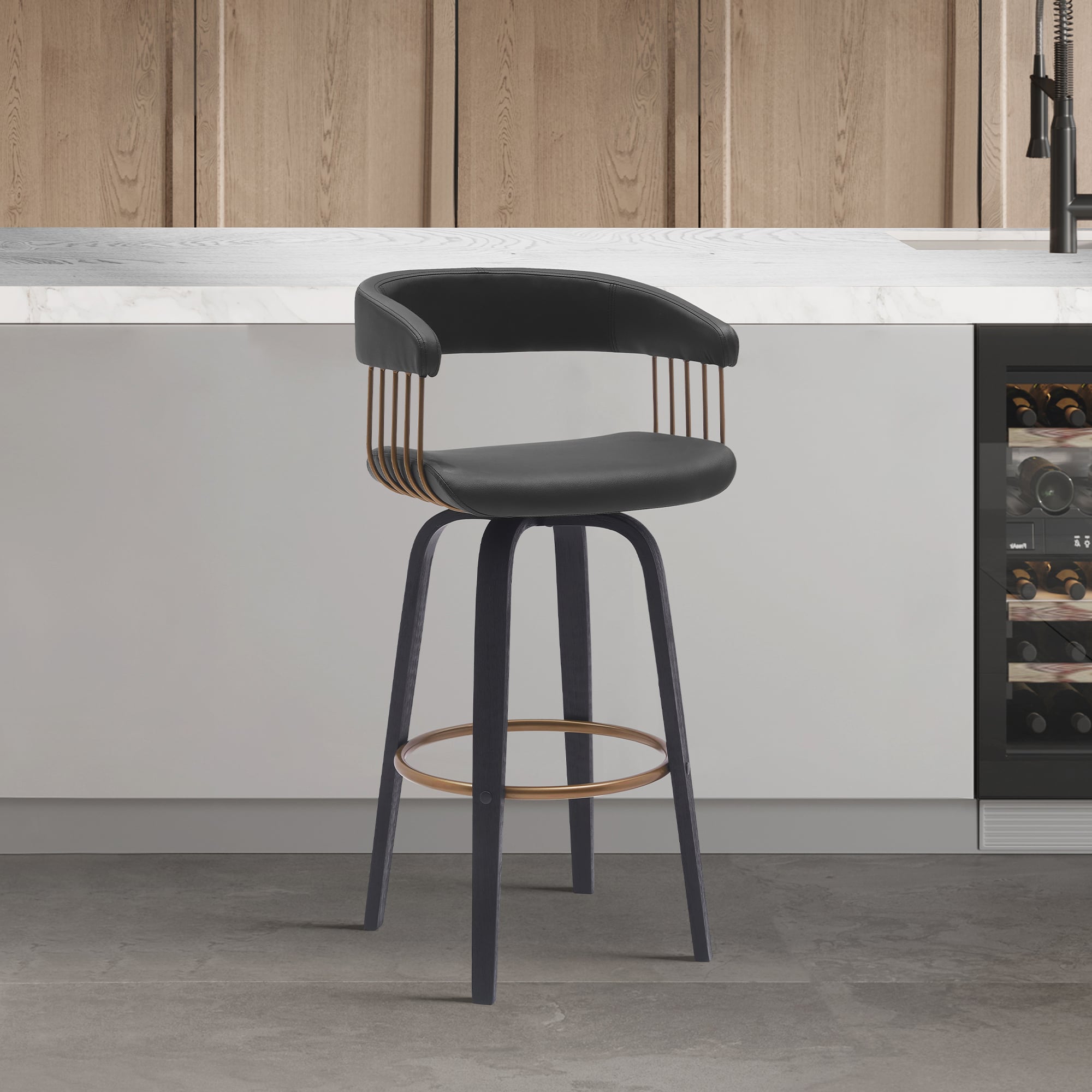 Armen Living Topanga Swivel Counter-Height Stool
