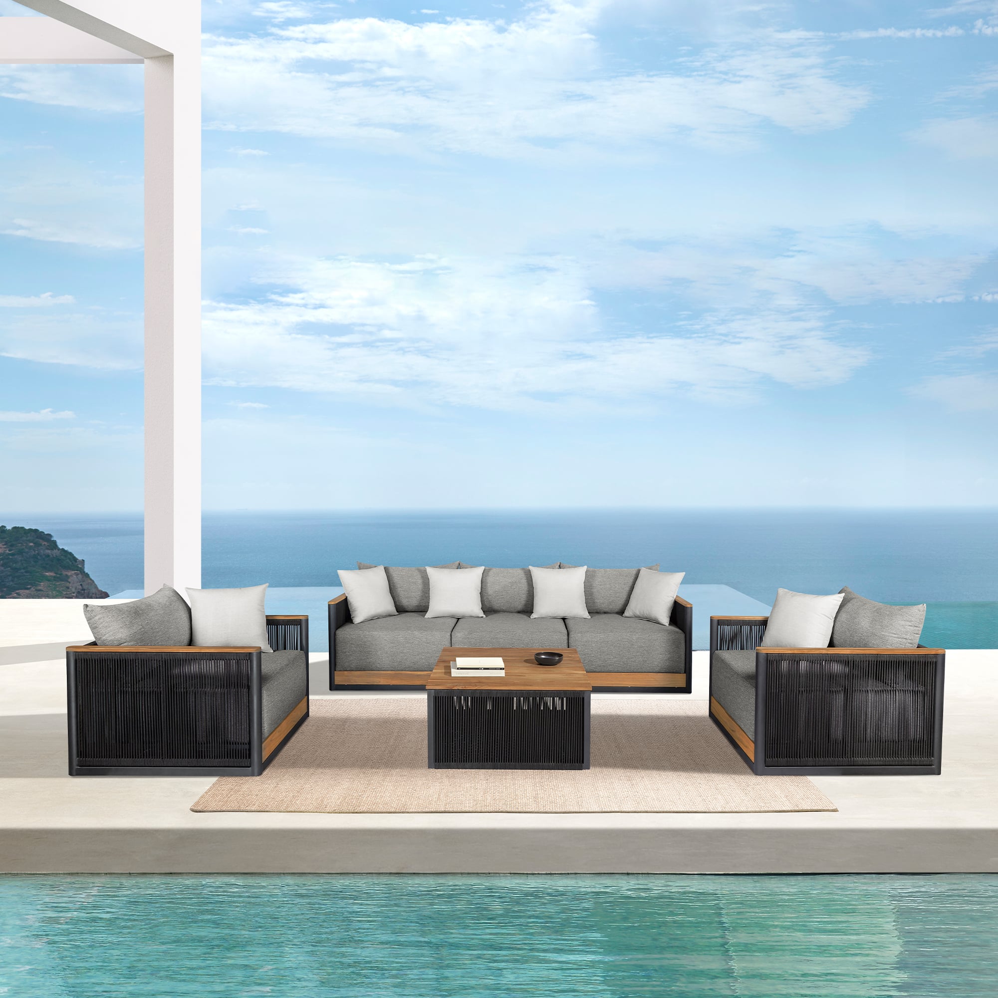 Armen Living Artesia Outdoor Sofa