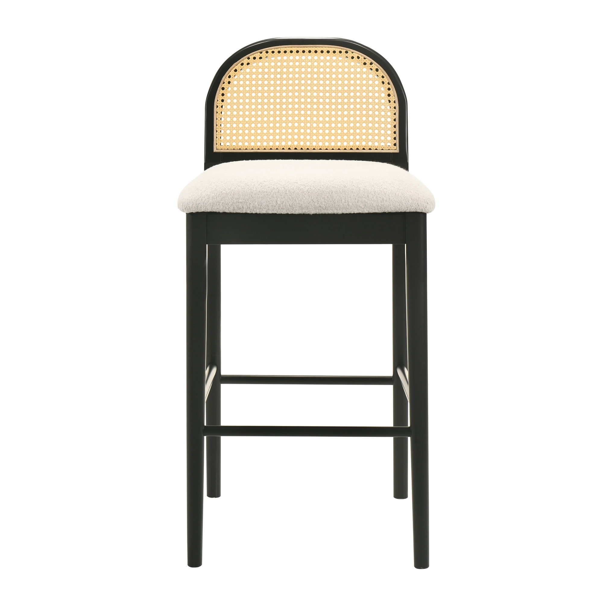 Armen Living Lucio Rounded-Back Barstool w/Upholstered Seat