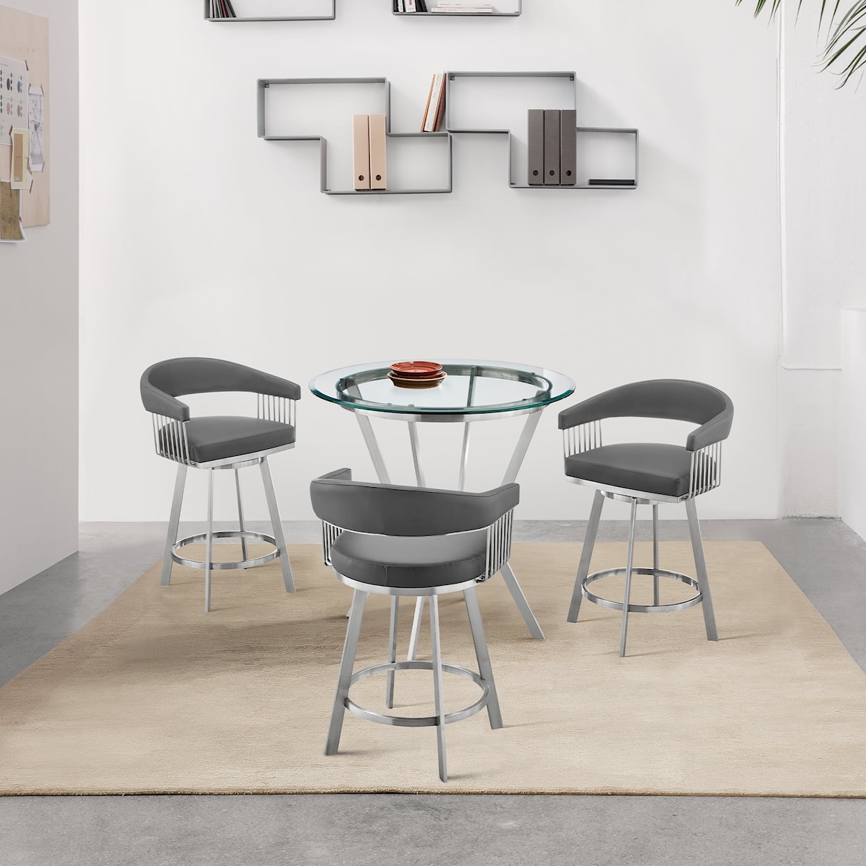 Armen Living Naomi & Chelsea 4 PC Dining Set