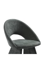 Armen Living Angelina Contemporary Fully-Upholstered Dining Chair with Curved Open Back