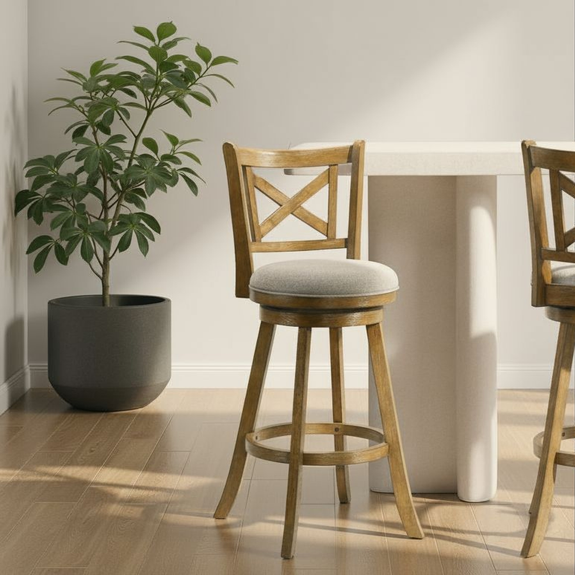 Armen Living Kodi X-Back Swivel Barstool