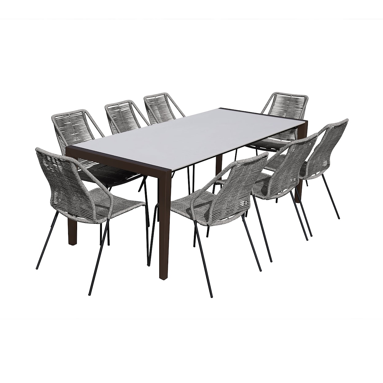 Armen Living Fineline/Clip Outdoor Dining Set