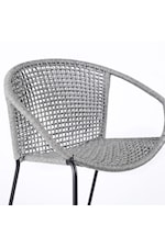 Armen Living Snack Snack Indoor Outdoor Stackable Steel Dining Chair with Wasabi Rope - Set of 2