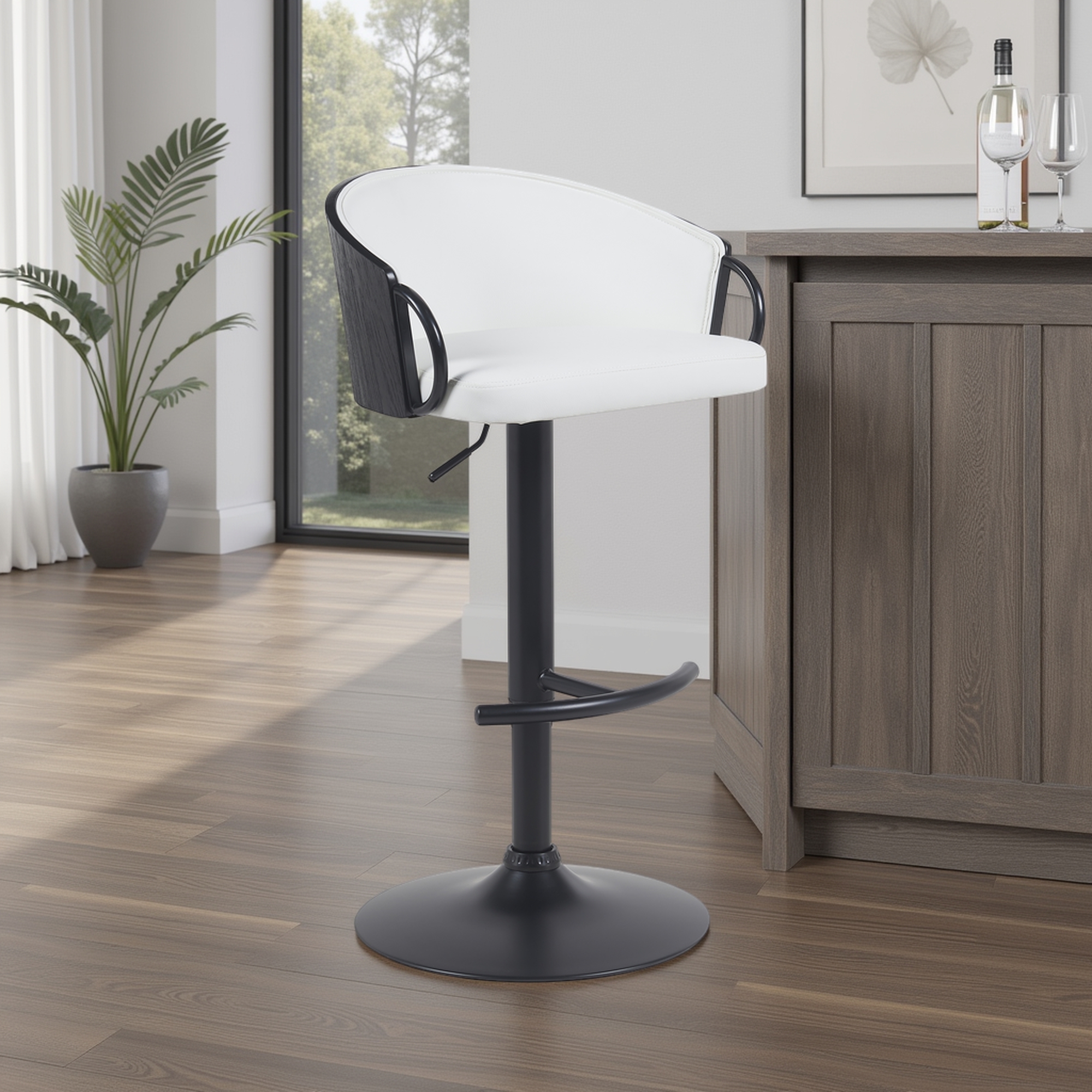 Armen Living Montego Upholstered Adjustable Bar Stool