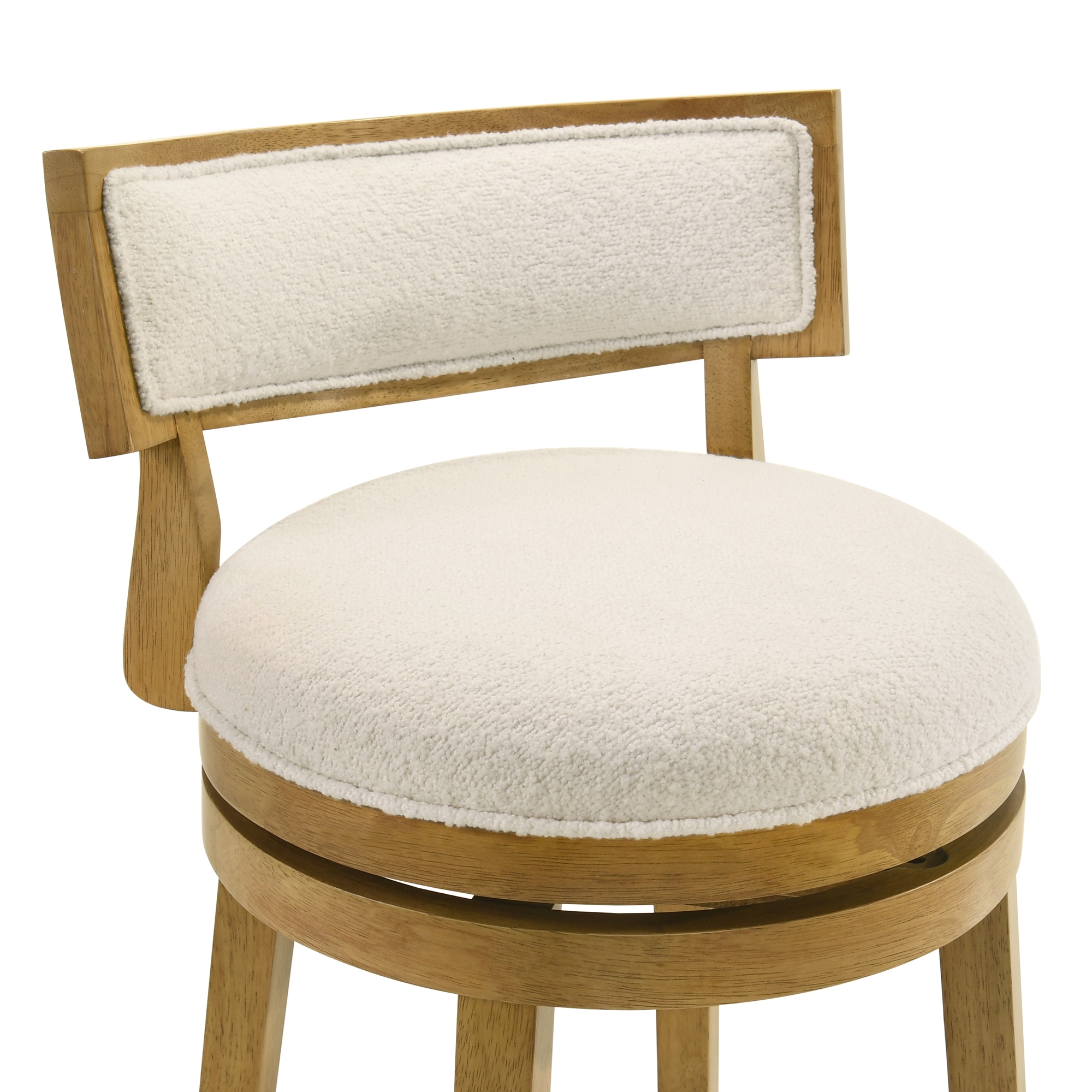 Armen Living Noely Upholstered Round Swivel Counter Stool