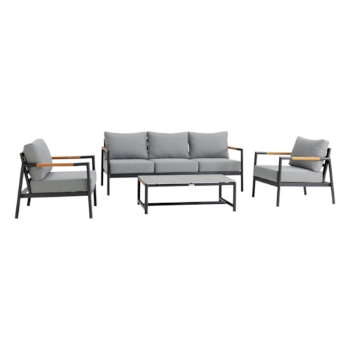 Contemporary 4-Piece Outdoor Seating Set