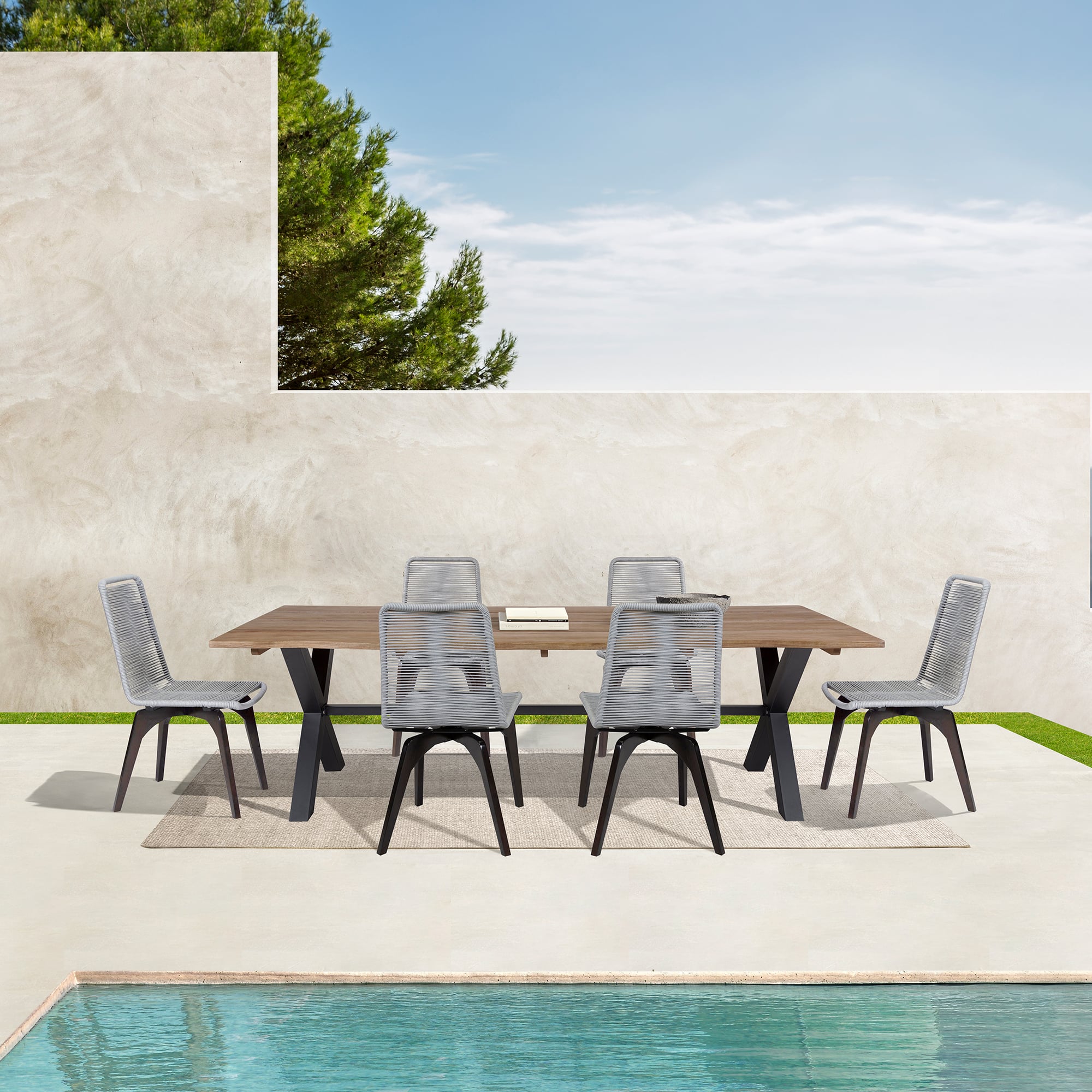 Armen Living Glendora / Island Outdoor Dining Set