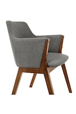 Armen Living Renzo Renzo Light Gray Fabric and Black Wood Dining Side Chairs - Set of 2