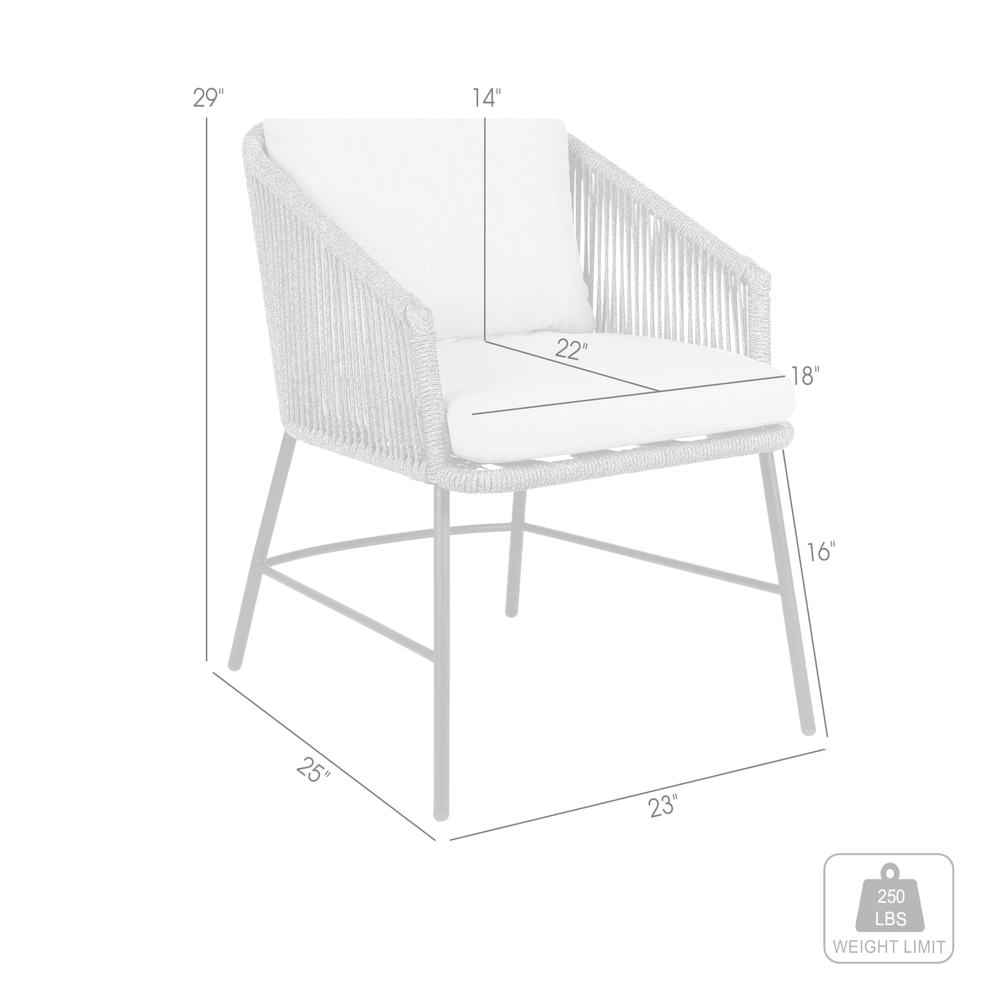 Armen Living Ditas Outdoor Dining Chair