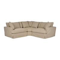 Contemporary 3-Piece Skirted Sectional Sofa with 5 Toss Pillows