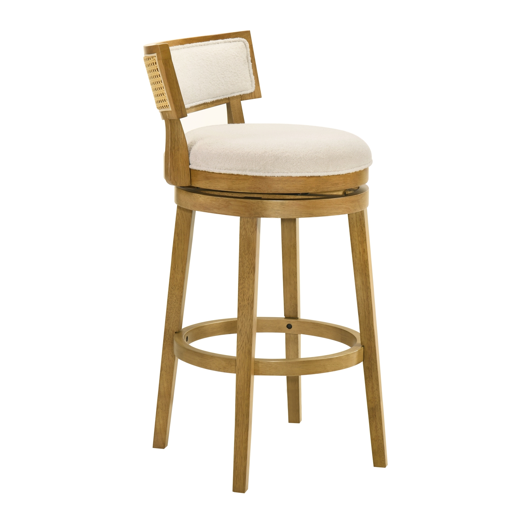 Armen Living Noely Upholstered Round Swivel Barstool