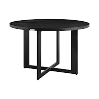 Contemporary Outdoor Round Aluminum Dining Table