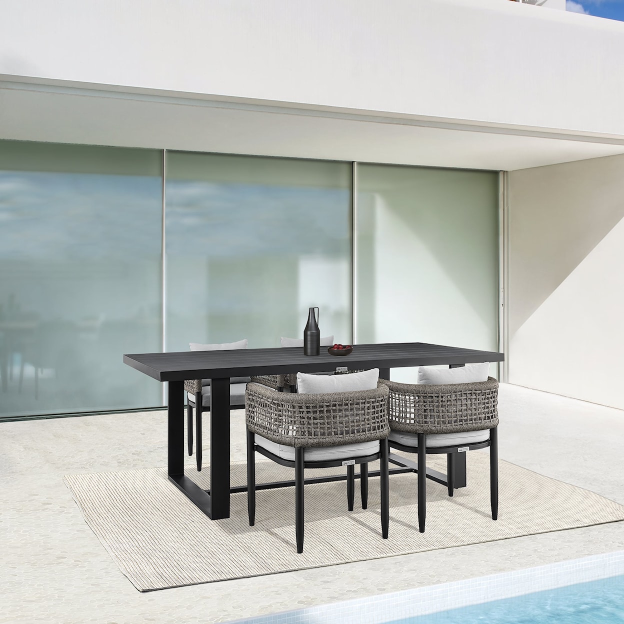 Armen Living Felicia 5-Piece Outdoor Dining Set