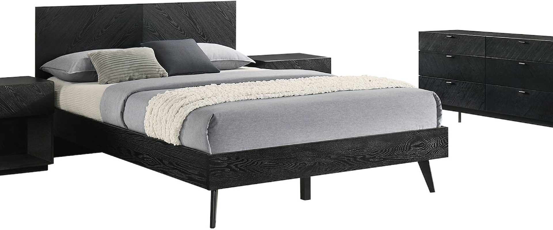 Contemporary Queen 4-Piece Wood Bedroom Set
